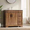 EROMMY 36" Single Bathroom Vanity With Ceramic Top And Faucet, Bathroom Vanity With Drawers And Cabinet - 3 of 4