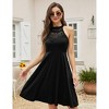 Women’s High Neck Halter Sundress Lace Flared Swing Skater Dress Sleeveless Casual Cocktail Dresses - 4 of 4
