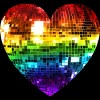 Adult Design By Humans Disco Ball Rainbow Heart By melvillesT-Shirt - 2 of 2