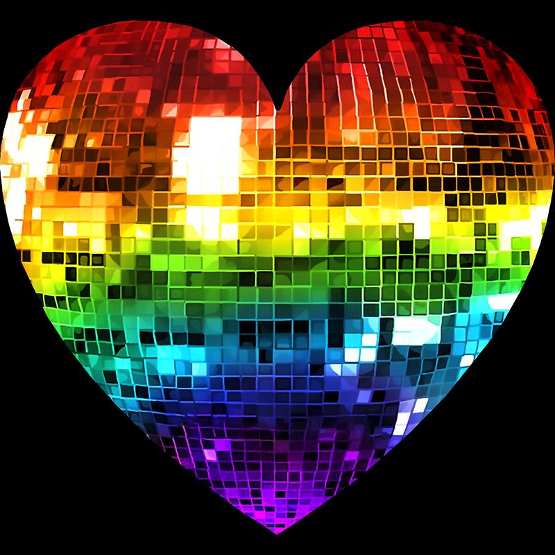 Adult Design By Humans Rainbow Disco Ball Heart By melvillesTank Top, 2 of 3
