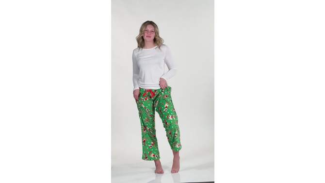 Rudolph The Red-Nosed Reindeer Women's Rudy And Clarice Plush Pajama Pants, 2 of 6, play video