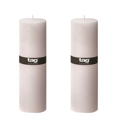 tagltd Chapel 3X10 Ivory Pillar Paraffin Decorative Wax Candle Unscented Drip-Free Long Burning 145 Hours For Home Decor Wedding Parties Set of 2
