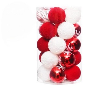 2.36 Inch 25pcs Shatterproof PVC Christmas Balls - Bulk Tree Filler Ornaments, Holiday Decor Essential - 1 of 4