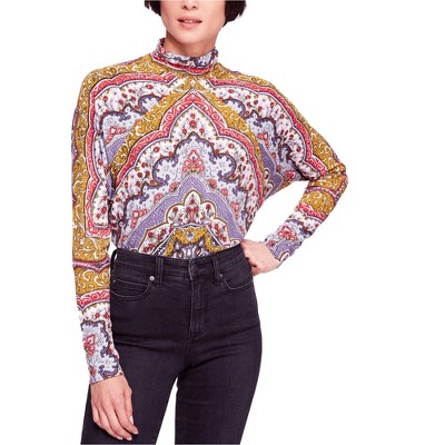 Free People Womens Chase Me Knit Blouse, Multicoloured, X-Small