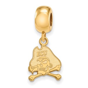 Black Bow Jewelry 14k Yellow Gold Plated Sterling Silver East Carolina Pirates NCAA Bead Charm - 1 of 3