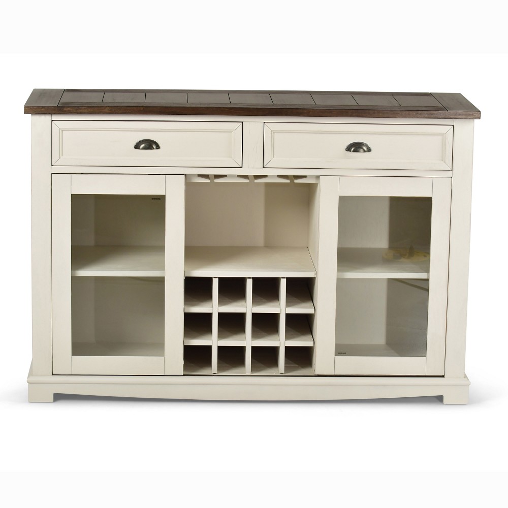 Photos - Kitchen System Steve Silver Co. Cayla Server Two-Toned: Farmhouse Style Credenza with Gla