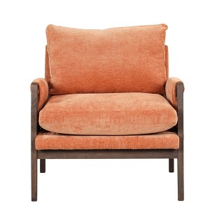 Ridstar Modern Accent Chair with Solid Wood and Thick Seat Cushion For Living Room, Bedroom & Studio-Orange - 1 of 4