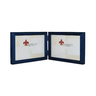 Lawrence Frames 5x7 Hinged Double  Blue Wood Picture Frame - Gallery Collection 755775D
