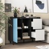 NicBex Modern 1-Door/2-Door  Sideboard,Kitchen Storage Cabinets with 2 Open Storage Compartment and 2 Drawers for Dining Room,Blue White/Red White - 4 of 4