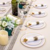 Itopfox 350-Piece Gold Dinnerware Set for 50 Guests Disposable Cutlery Dinner & Dessert Plates, Pre-Rolled Napkins with Silverware for Special Events - 3 of 4