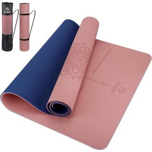Gruper Non Slip TPE Yoga Mat with Alignment Lines Large Size 72x32 Inches 0.32 or 0.24 Thick for Fitness Pilates and Floor Workouts - 1 of 4