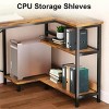 INFURNIC Desks 47'' Reversible L Shaped Computer Desk with Storage Shelves and Monitor Stand for Home Office, Brown, 47"*31.5"*34.6" - 4 of 4