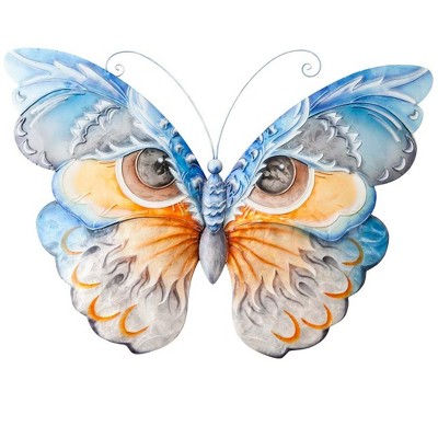 Wind & Weather Metal and Capiz Owl Butterfly Wall Art