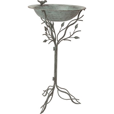 Transpac Metal 32.5" Silver Spring Birdfeeder with Stand