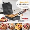 Heynemo Waffle Maker 4 Slices with Quick Heat-Up, Time & Temperature Control, LCD Display, Nonstick Surface, Stainless Steel, Waffle Iron, Black - 3 of 4