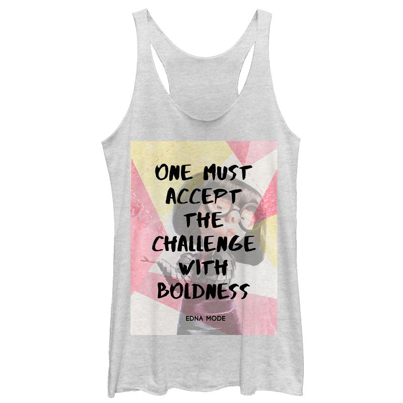 Women's The Incredibles 2 Edna Mode Accept the Challenge Racerback Tank Top, 1 of 4