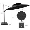 Crestlive Products 11.5FT Round Double Top Patio Offset Cantilever Umbrella With Base Set UV30+ Outdoor 360 Degree Rotation 7 Heights Adjustable - 3 of 4