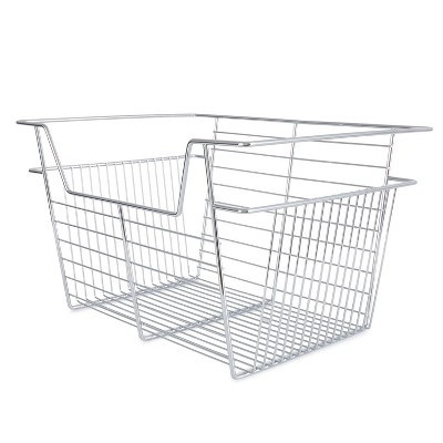 Rev-A-Shelf Sidelines CBSL Chrome Wire Pullout Storage Basket Bin Organizer for 14" Closet Cabinet