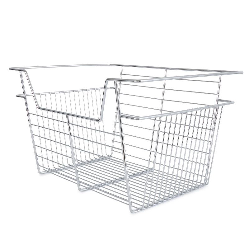 Rev-A-Shelf Sidelines CBSL Chrome Wire Pullout Storage Basket Bin Organizer for 14" Closet Cabinet, 1 of 4