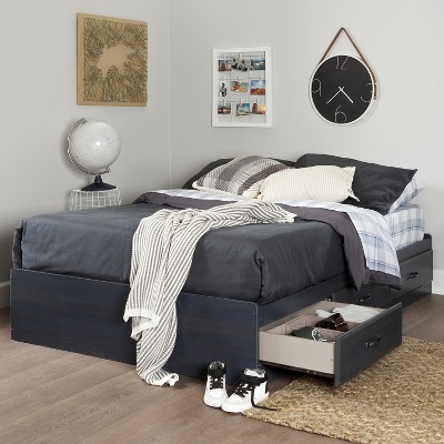 HomeStock Mates Platform Storage Bed with 3 Drawers