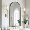Wooakway 31''x24'' Modern Arch Top Metal Bathroom Mirror Frame Decorative Wall Mirror - 2 of 4