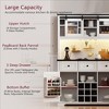 Farmhosue Pantry Bar Cabinet Freestanding Storage Cabinet Kitchen Cabinet with Light, Hutch, Power Outlet, Pegboard, Wine&Glasse Rack - ModernLuxe - 4 of 4