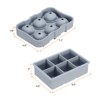 Unique Bargains Silicone DIY Drink Ball Square Maker Ice Cube Trays with Funnel 7.1" 6.5" 2 Pcs - 2 of 4