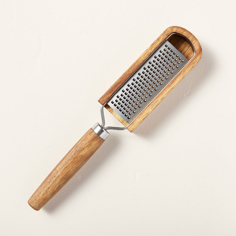 Wood &#38; Stainless Steel Handle Grater with Catcher - Hearth &#38; Hand&#8482; with Magnolia, 1 of 8