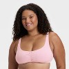 Women's Pointelle Ruched Front Scoop Bralette - Wild Fable™ - 4 of 4