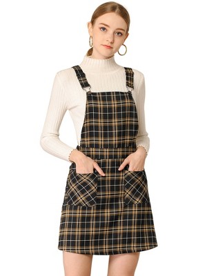 Allegra K Women's Causal Adjustable Strap Above Knee Suspender Skirts