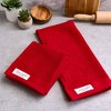 Design Imports Washed Waffle Dishtowel Set/2, Red Cider Checker - 2 of 3