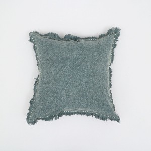 SEVOBAL Bed Pillows Luxury Stonewashed Linen Throw Pillow, Handcrafted Home Accent, Ideal for Living Room, Bedroom, Gray, 22"*22"*1" - 1 of 4