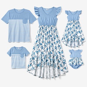 PATPAT Family Matching Outfits Mommy and Me Dress Floral Print Sleeveless Crewneck Dress for Toddler Girl 2 Years - 1 of 4