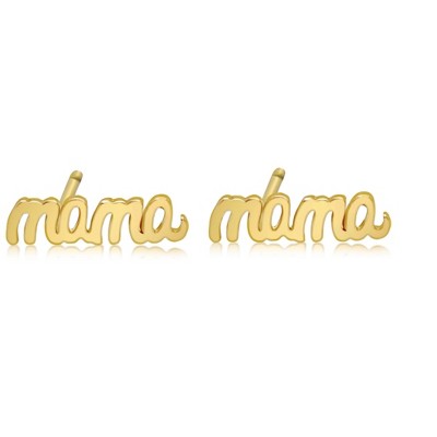Benevolence LA Mama Stud Earrings 14K Gold Mama Jewelry Designed in California 