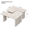 GDFStudio Galen Modern Rectangular Detachable Coffee Table with 2 Wooden L-Shape Pieces - 4 of 4