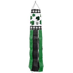 Briarwood Lane St. Pat's Checkered Shamrocks Windsock Wind Twister 40x6 - 1 of 3