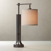 Franklin Iron Works Albany 29" Tall Industrial Modern Desk Lamp USB Port Offset Light Dark Bronze Metal Single Home Office Living Room Charging - 2 of 4