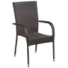 vidaXL Stackable Patio Chairs 2 pcs Poly Rattan Brown - 2 of 4