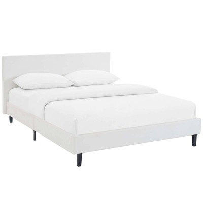 Modway Full Anya Bed White: Platform Frame, No Box Spring Needed, Mdf ...