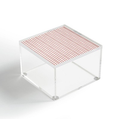 Emanuela Carratoni Old Pink Stripes 4" x 4" Acrylic Box - Deny Designs