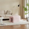 COWLOWN Corduroy Storage Bench Ottoman, Multi-Functional Cat Hideout, Entryway Seat & Pet Nest with Arch Design - 3 of 4