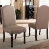 NicBex Modern Dining Chair Set of 2 Nailhead Trim Side Chair with Wood Legs Dining Room & Kitchen Furniture,Beige - 4 of 4