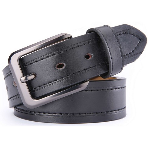 Gallery Seven Men's Classic Leather Jean Belt - Black, Size: 38 : Target