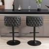 INFURNIC Counter and Bar Stools Swivel Upholstered Barstools with Tufted Back for Home Kitchen Island, Dark Gray, 18.1"*19"*42.9" - 3 of 4