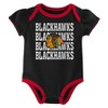 NHL Chicago Blackhawks Infant Girls' 3pk Bodysuits - 3 of 4