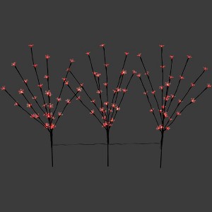 Northlight Set of 3 Pre-Lit Cherry Blossom Artificial Tree Branches 2.5' - Red LED Lights - 1 of 4