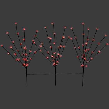 Northlight Set of 3 Pre-Lit Cherry Blossom Artificial Tree Branches 2.5' - Red LED Lights