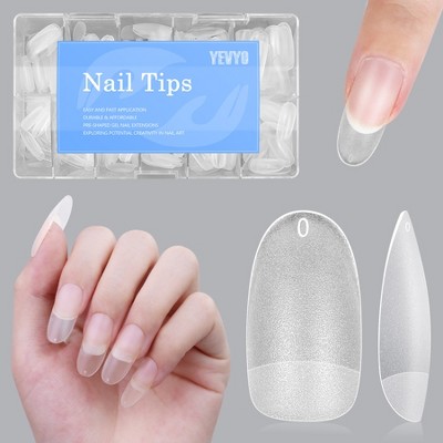 YEVYO Round Matte Nail Tips Full Cover On Fake Nails - 500 PCS