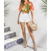 LA LEELA Button Down Shirt Casual Summer Beach Party Blouse Shirt V Neck Colorful Short Sleeve Tropical Vacation Hawaiian Shirts - 4 of 4