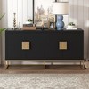 55.3" Light Luxury Designed Sideboard with 4 Doors, Storage Cabinet with Metal Legs and Adjustable Shelves 4W - ModernLuxe - 2 of 4